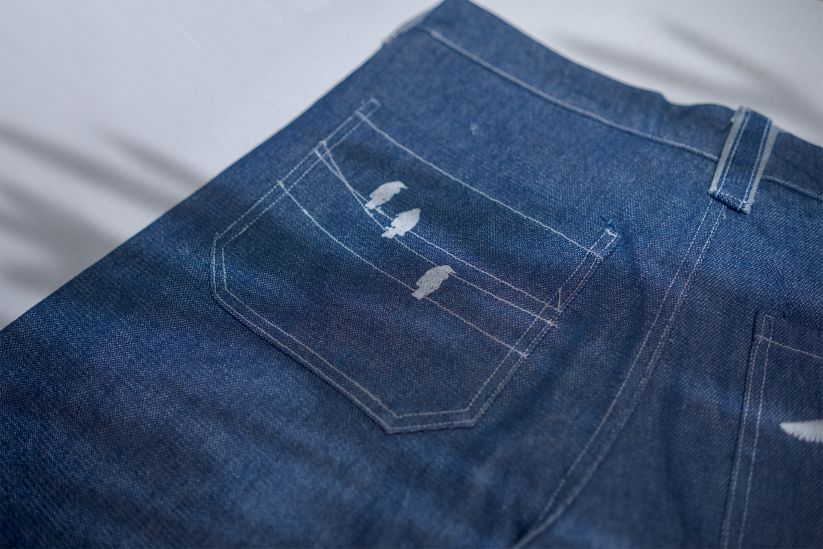 WIDE LEG DENIM FLYING SHORTS