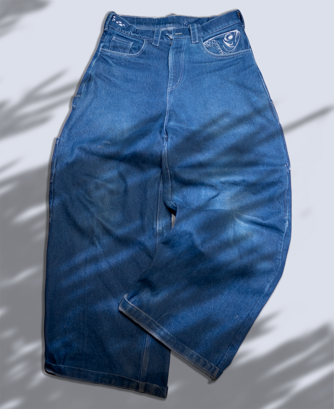 CAUGHT FISH WIDE LEG JEANS