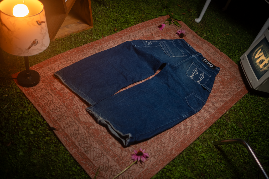 CAUGHT FISH WIDE LEG JEANS