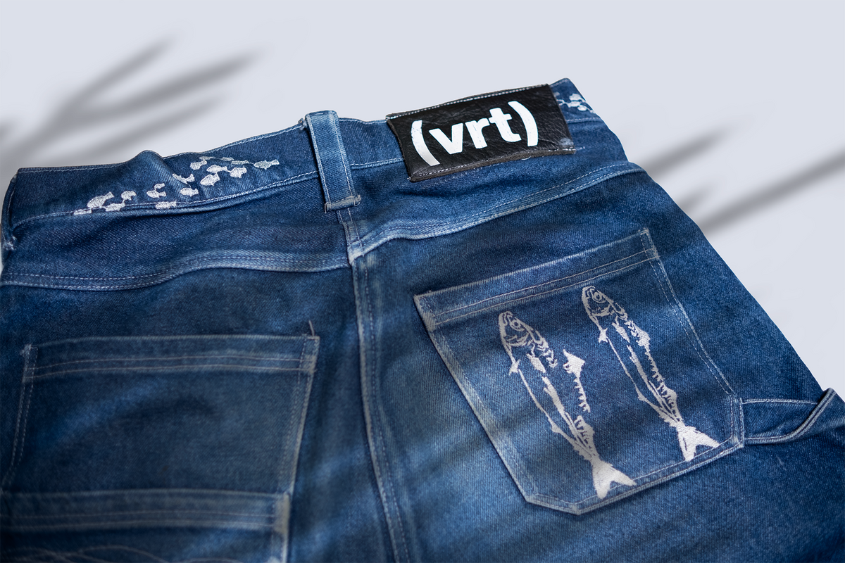 CAUGHT FISH WIDE LEG JEANS