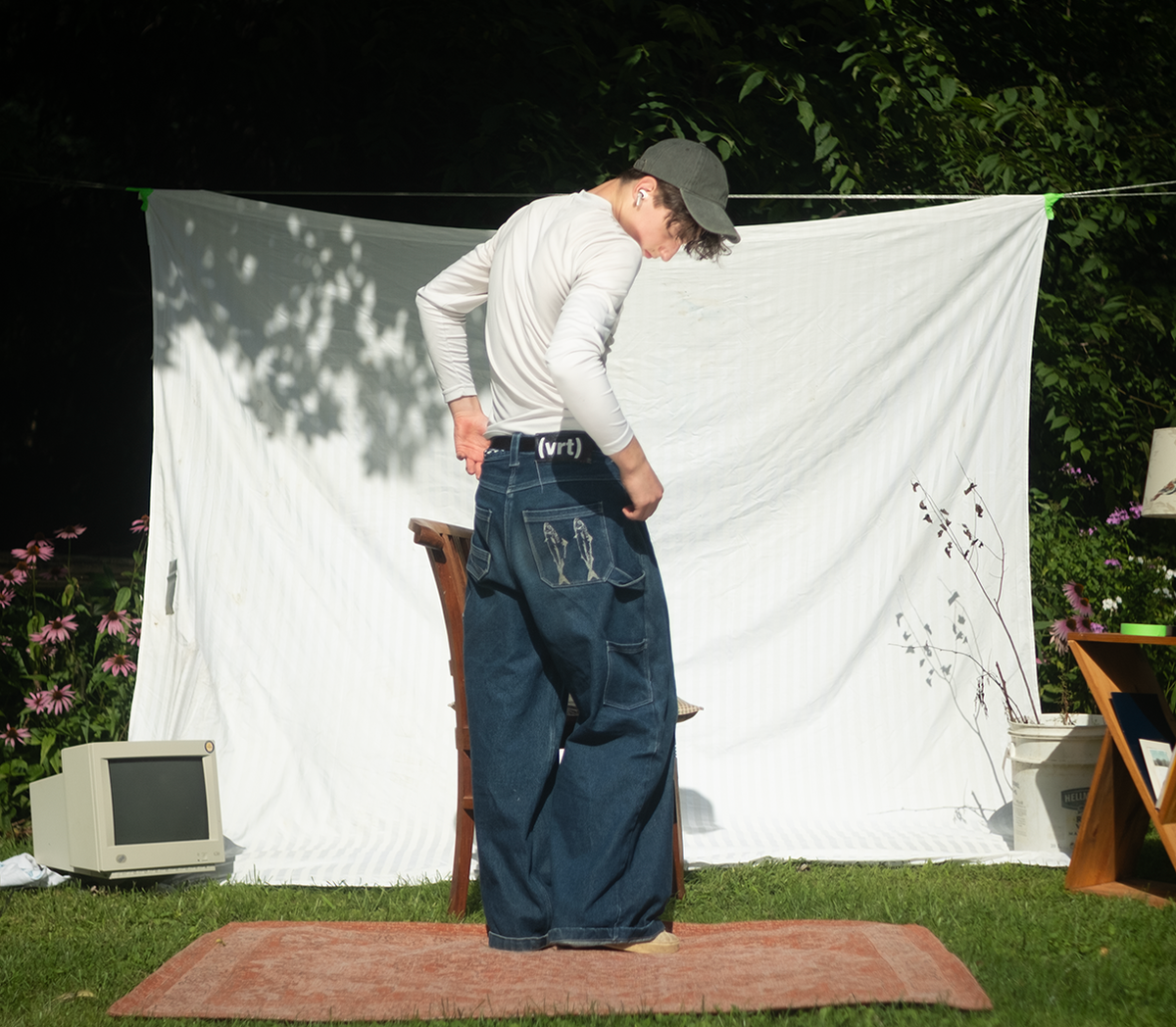 CAUGHT FISH WIDE LEG JEANS