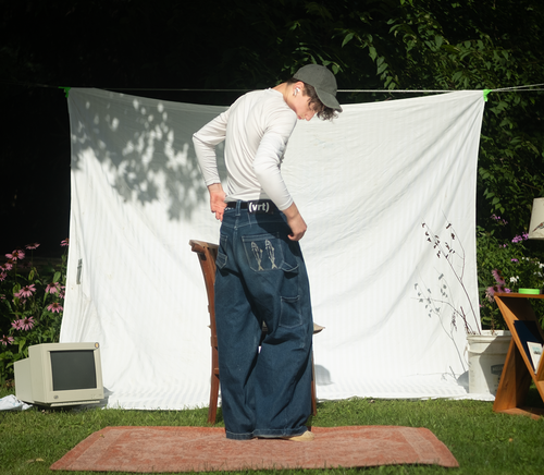 CAUGHT FISH WIDE LEG JEANS