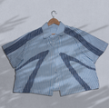 Curved striped boxy shirt