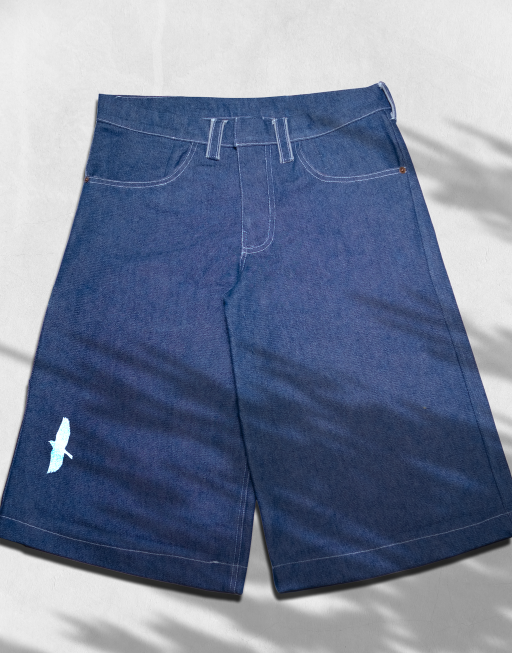WIDE LEG DENIM FLYING SHORTS