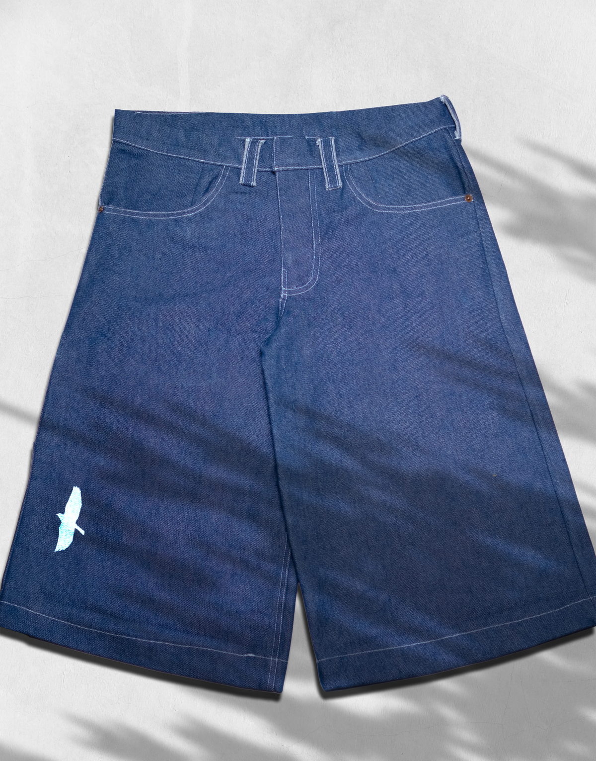 WIDE LEG DENIM FLYING SHORTS